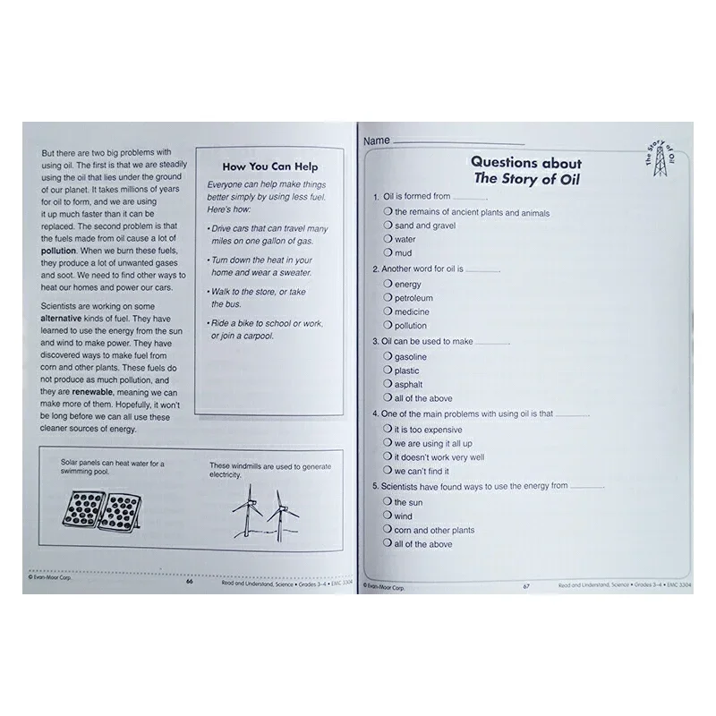 Evan-Moor Read and Understand Science, Grades 3-4 Workbook,aged 8 9 10 11 12, English book 9781557998569