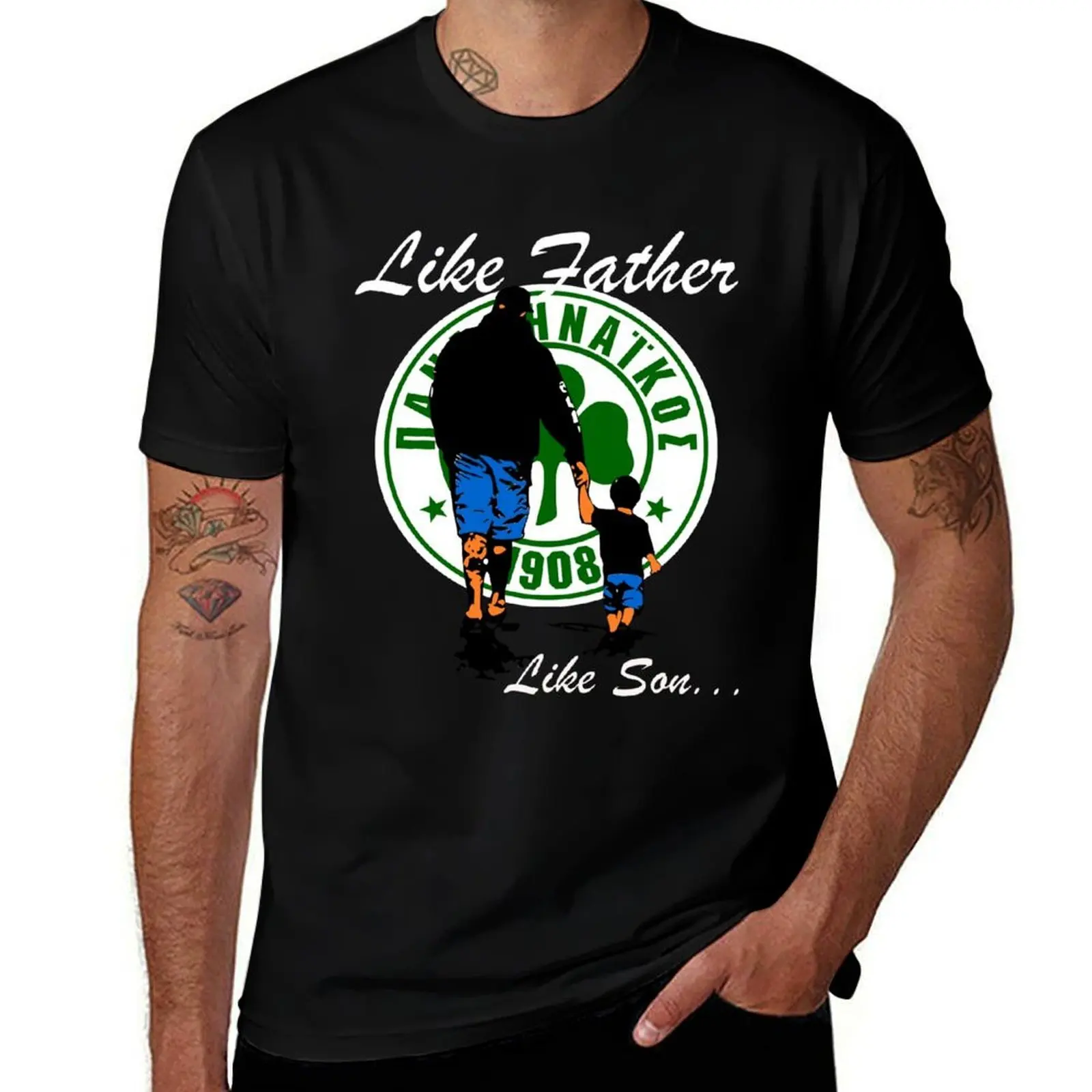 Panathinaikos Athens Greece Football Fans Gate 13 Green T T-Shirt Art Pattern Printed Casual Top