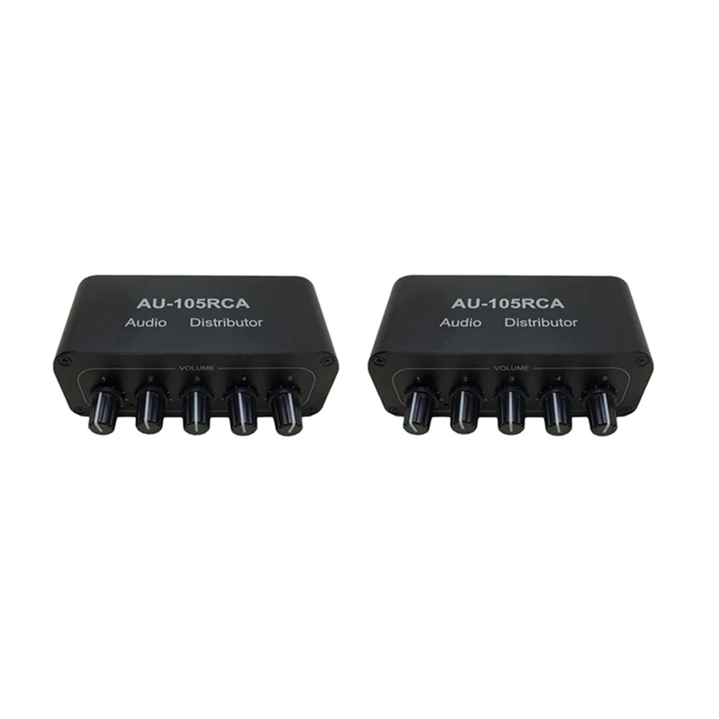 【Buy Now】2X Stereo Audio Mixer 1 Input 5 Output Multi-Channel Audio Source Distributor RCA Interface For Power Amplifiers