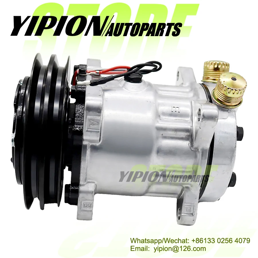 24V 123/04999 A/C Compressor  123-04999 12304999 Compatible with Sanden 7H15 7S15 709 2PK Compatible with JCB Compactors 411 446