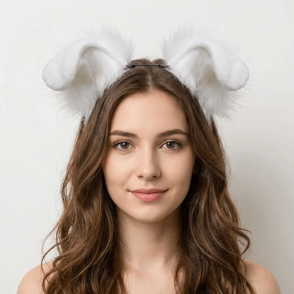Cute Animal Dog Ears Headband Artificial Furry Lolita Ears Headwear Realistic Reusable Hair Accessories Adults
