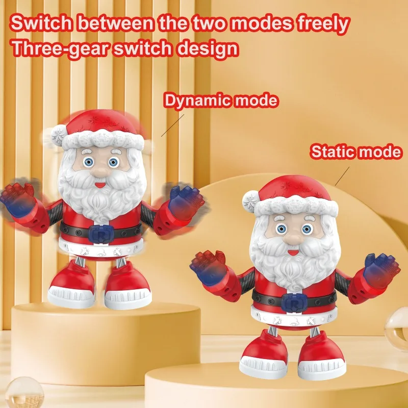 Santa Claus Dancing Toy with Dynamic Music & Light Cute Eletric Chritsmas Santa Claus Toy Christmas Gift for Kids & Adults
