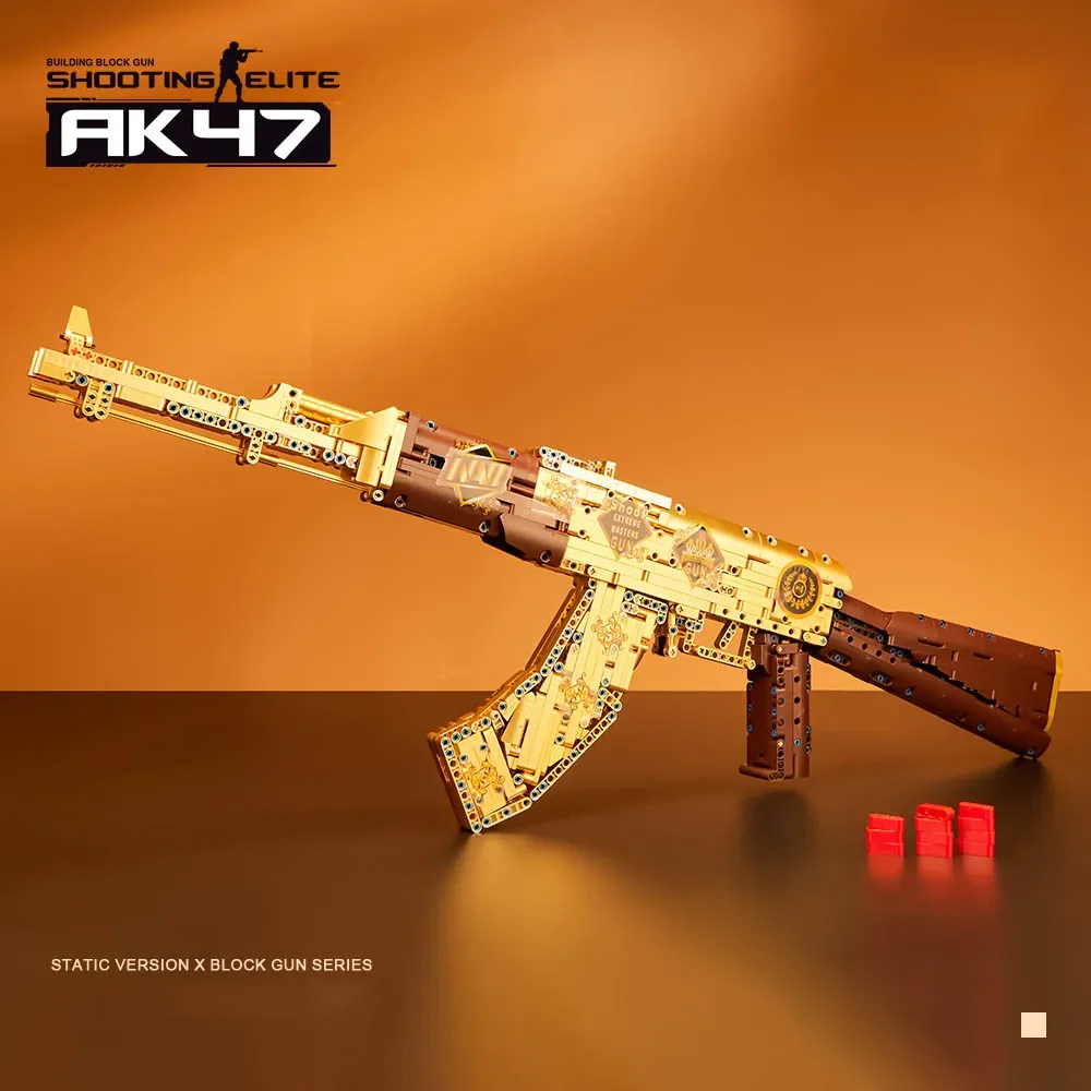 1548 Uds. Técnico dorado AK47 M4A4 AWP P90 modelo de pistola de bloques de construcción con Motor conjunto arma ladrillos juguetes regalo para niños