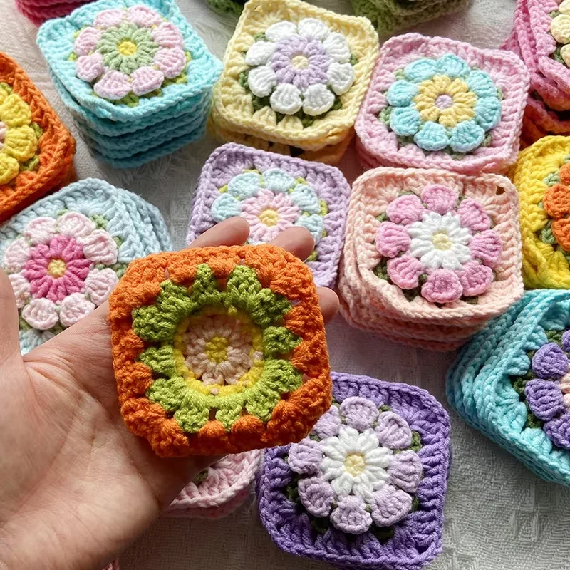 10 Stück/Set handgehäkelte Untersetzer, 9–10 cm, handgefertigte Tassenuntersetzer, dekorative Tischsets, Foto-Requisiten, zufällige Farbe