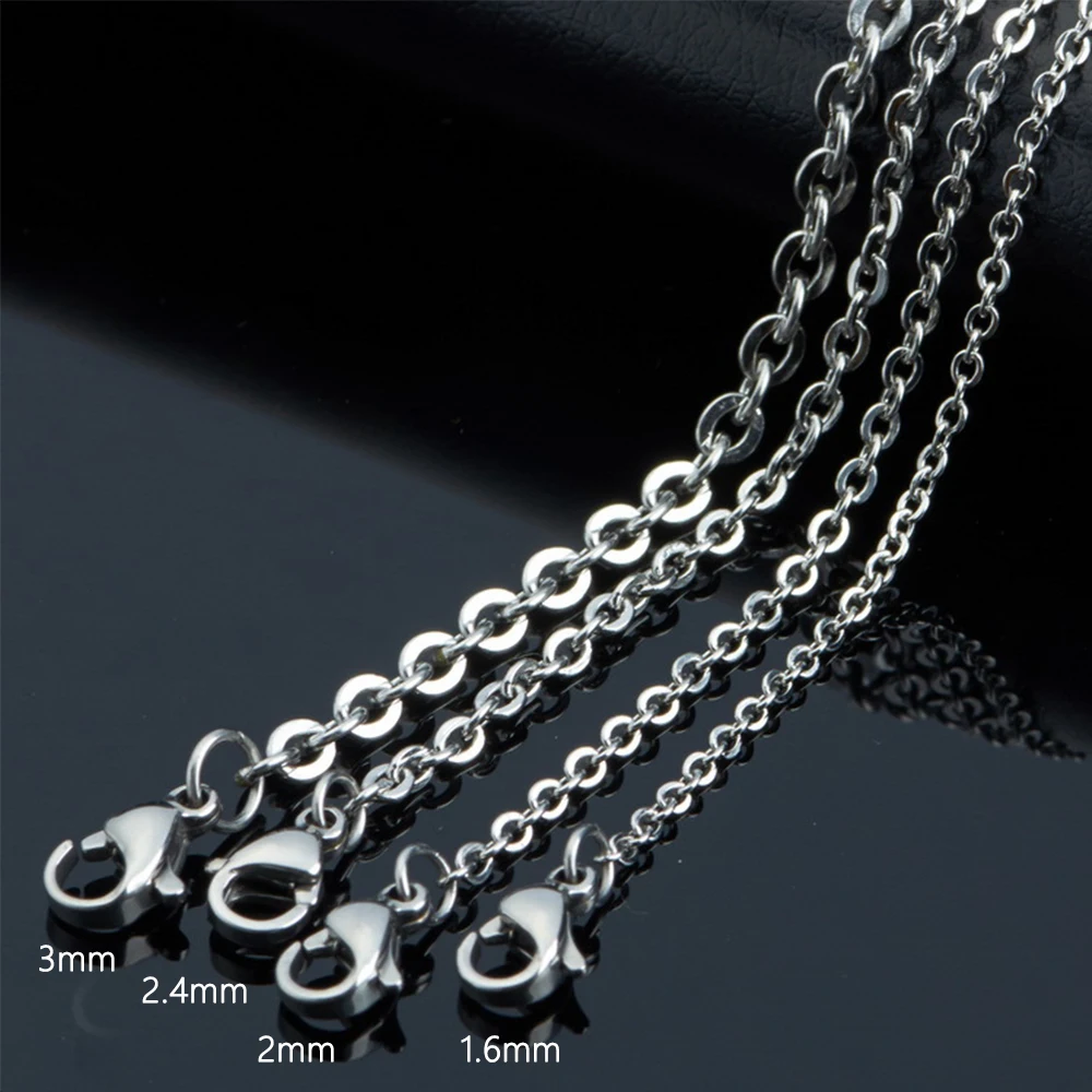 Titanium steel Necklace O-chain 45/55/65cm Stainless steel Cross Chains DIY Pendant Necklace Waterproof Sweat Proof