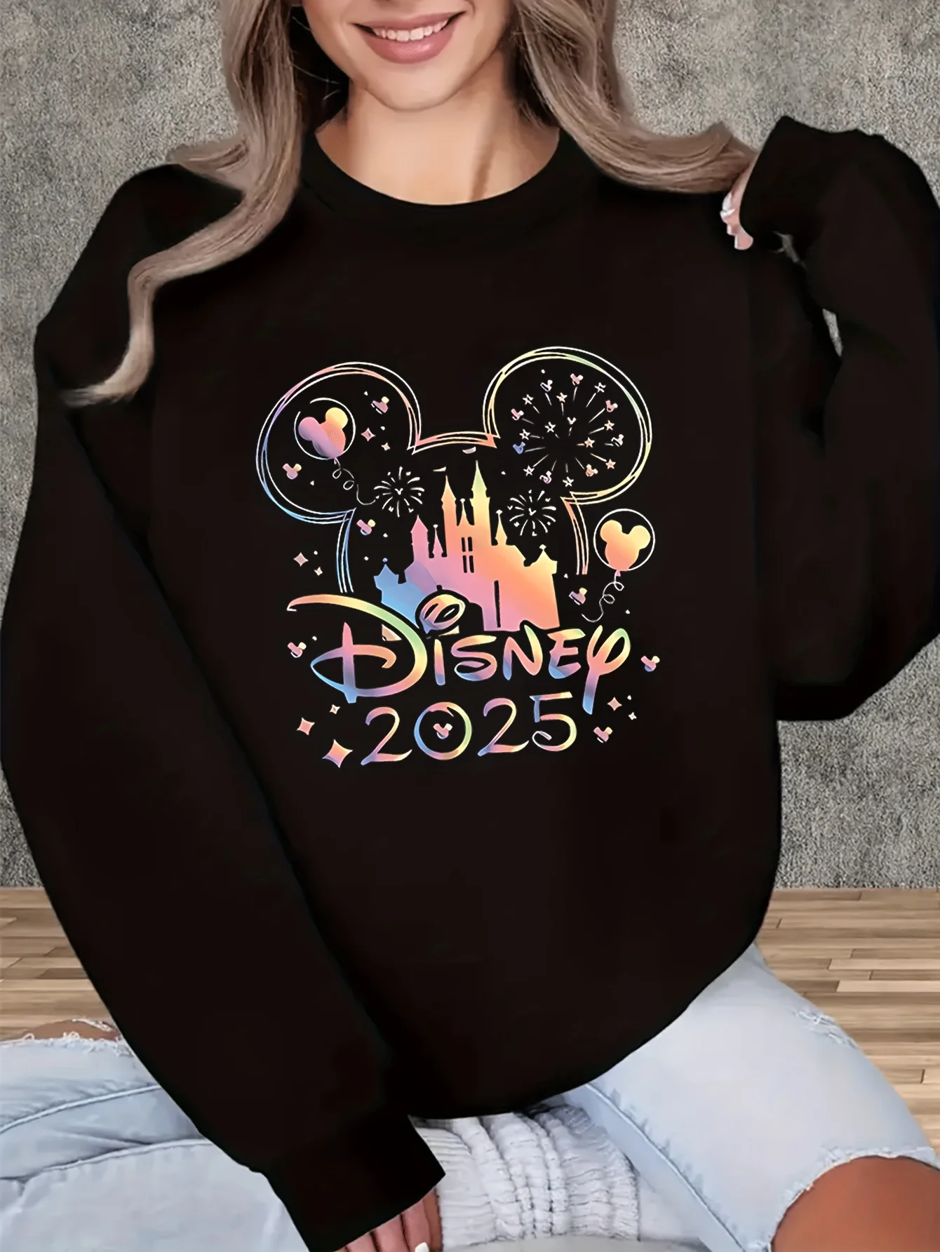 

2025 Couple Women's Disney Minnie Mickey Mouse Cotton Hoodies Sweatshirt Pullover Casual Autumn Winter Cozy Fleece Long Sleeve
