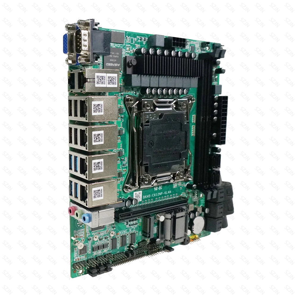 الإصدار الجديد C612 اللوحة الأم لـ AIO NAS Router Sever 6x2.5GbE I226 10xSATA 2xM.2 NVME دعم Raid ECC RAM PCDN اللوحة الأم