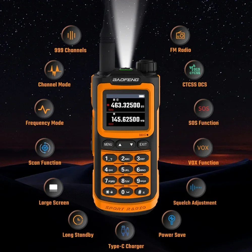 2pcs Baofeng 10W 50KM Walkie Talkie UV-G30 Pro Four Bands Long Range Portable Ham Radios Copy Frequency Waterproof 2-Way Radio