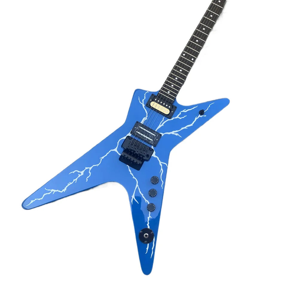 

OEM Electric Guitar WASHBURN DIME, Floyd Rose Tremolo Bridge, Lightning Inlay, Blue Front Face, Free Shipping