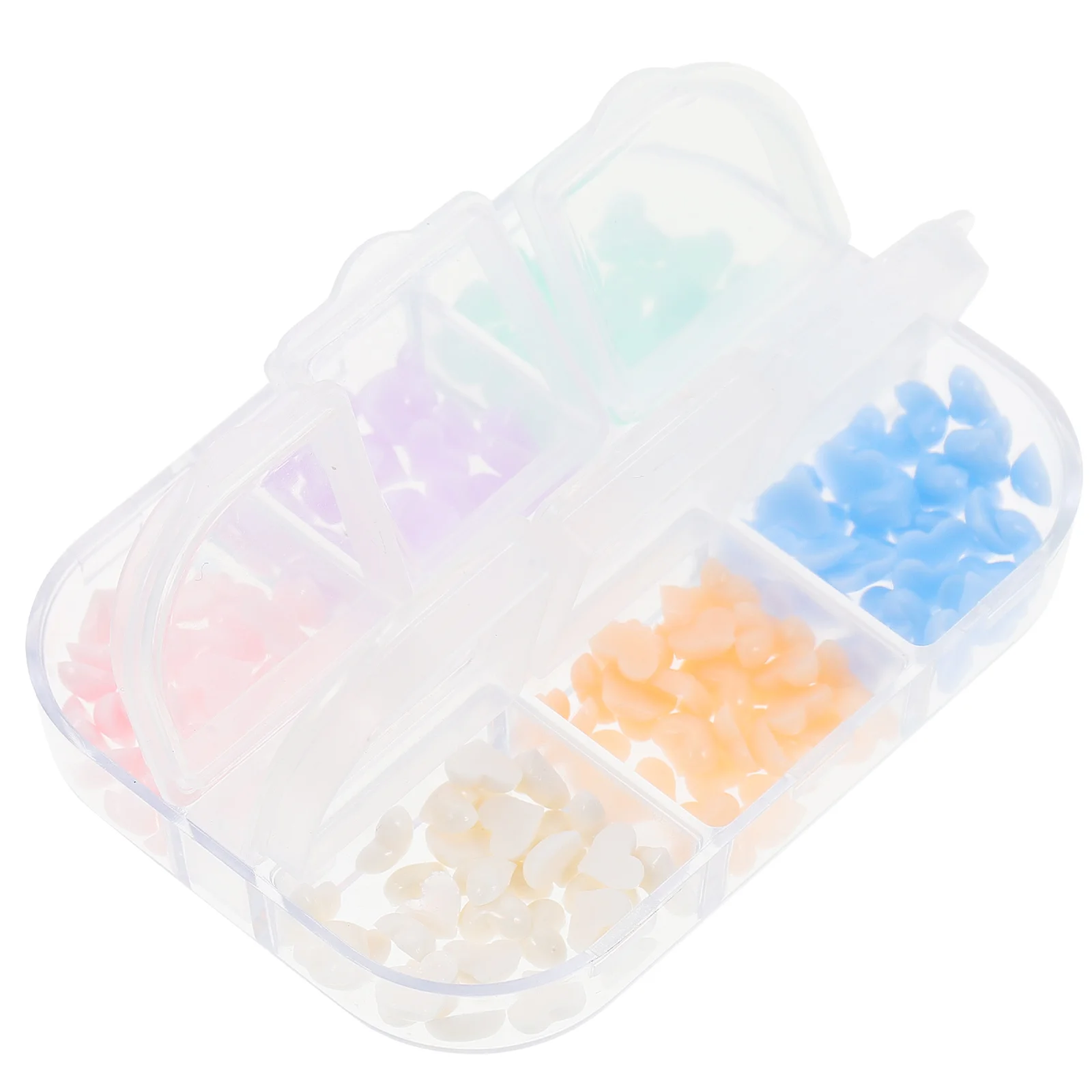 1 صندوق من سحر الأظافر على شكل قلب من الراتنج، خفيف الوزن ومتين، زينة فنية على شكل قلب الحب، مستلزمات مانيكير ذاتية الصنع