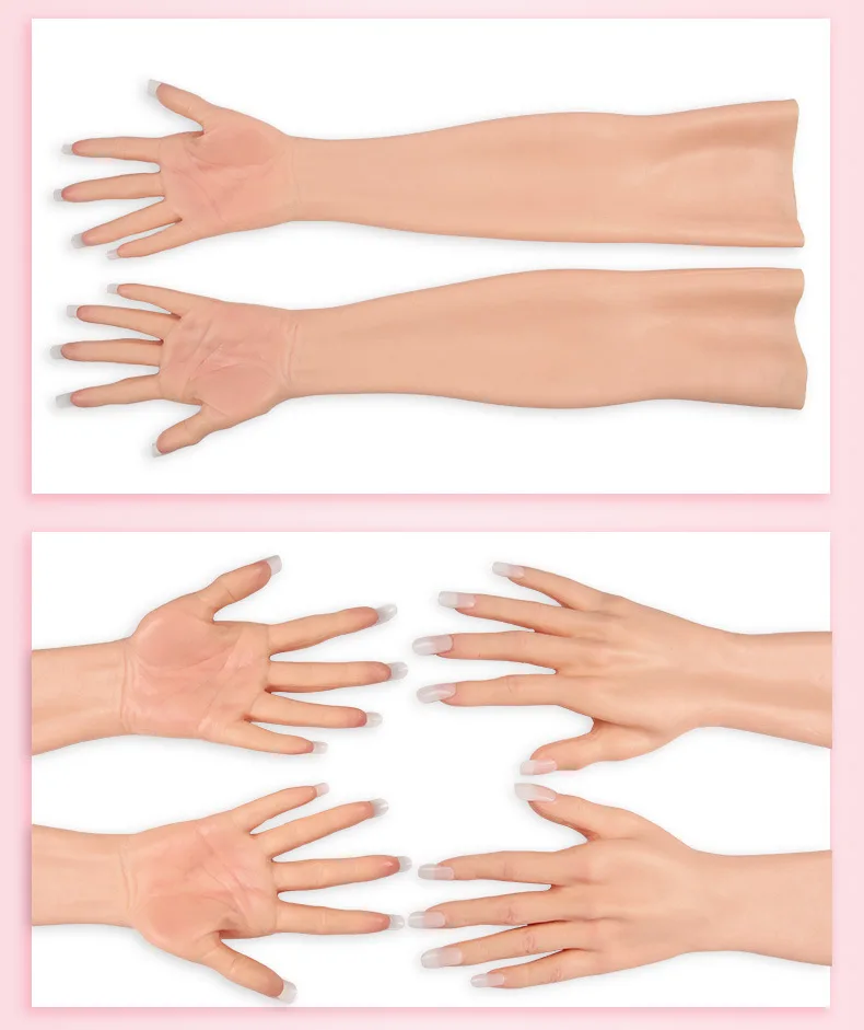 Realistic Silicone Prosthetic Hands Manicurists Practice Hand Model Manicure Training Practice Hand for Acrylic Nails