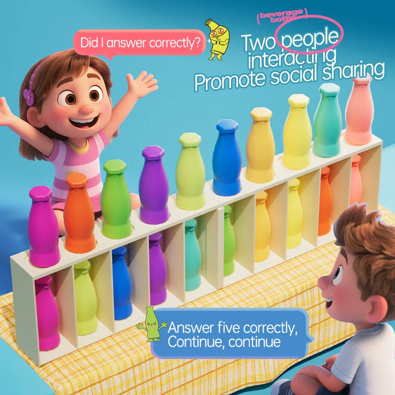 Guess the bottle Children's Fun Beverages Color Match Early Childhood Guessing Memory Training Interactive Board Game Puzzle Toy