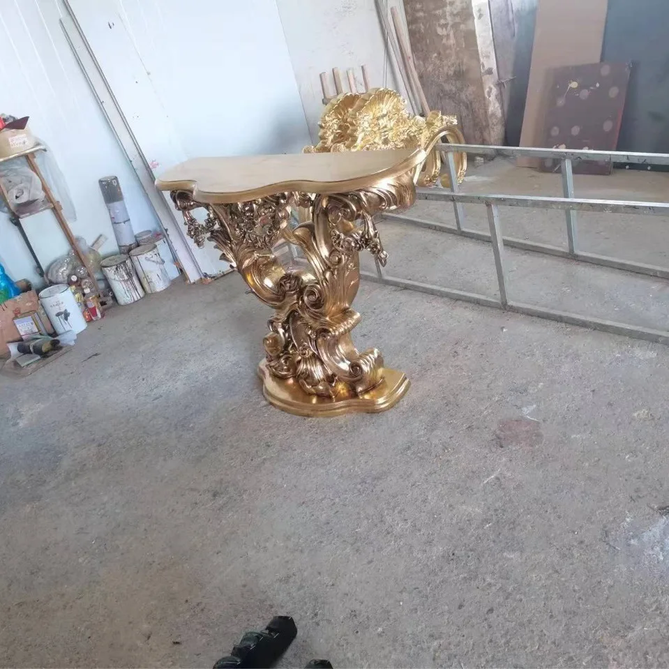 European-style entrance table, villa corridor entrance table, entrance end view table against the wall, side cabinet, semi-round
