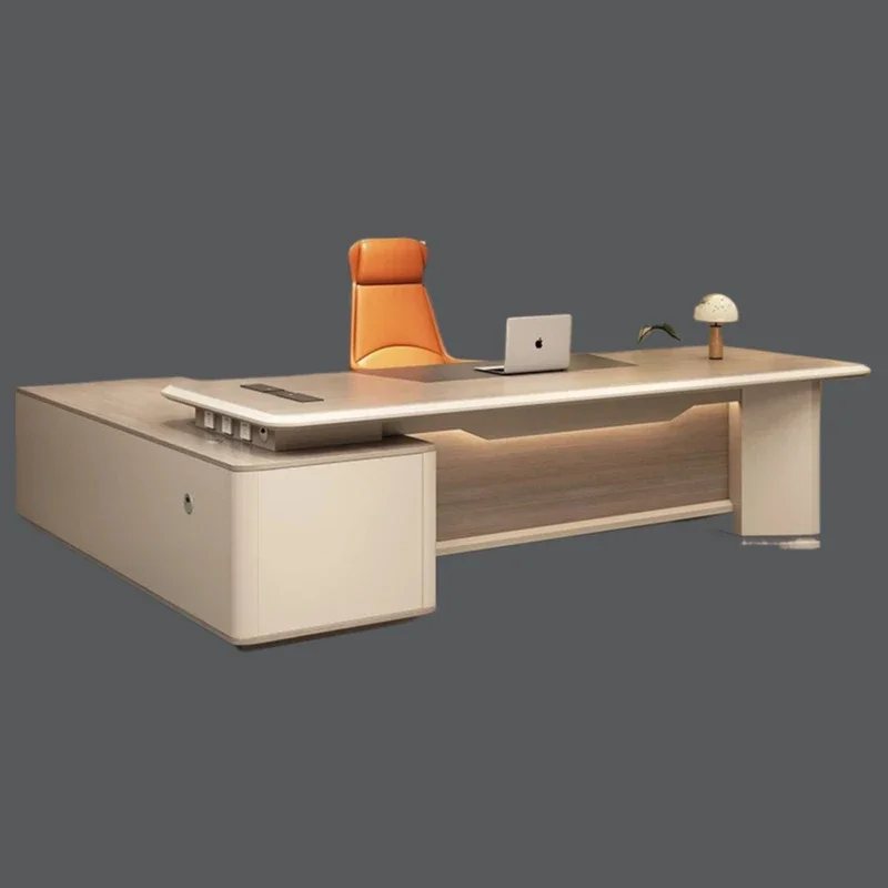 

Aahot Распродажа, рабочий стол, белый роскошный L-образный органайзер с ящиками, офисный кабинет, офисная мебель для руководителей