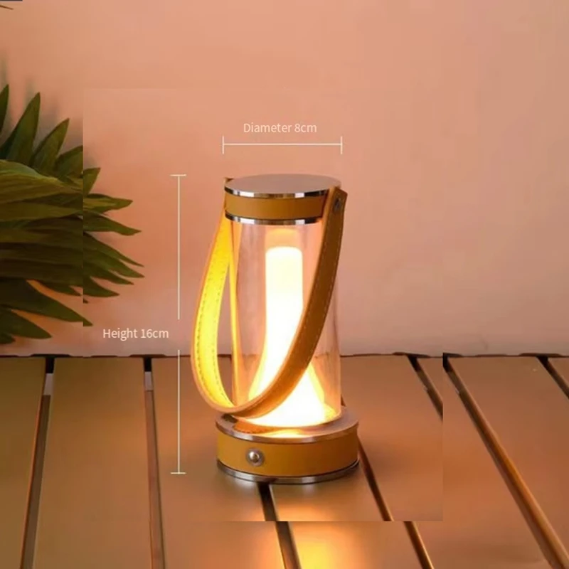 AT02 - Lámpara de mesa LED recargable, sensor táctil acrílico, luz ambiental, ideal para decoración de habitaciones y luz nocturna