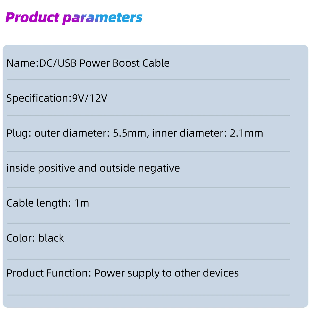 부스트 변압기 구성 요소가있는 DC 5V-DC 9V/12V USB 케이블, USB 충전 전원 부스트 스텝 업 케이블 USB 컨버터 어댑터 와이어