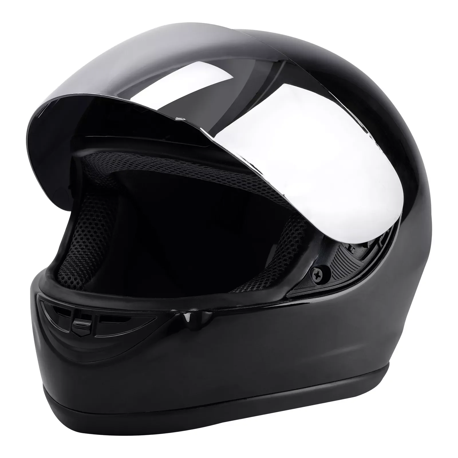 motorcycle-mirror-shield-gloss-black-full-face-dot-adult-helmet-size-s-m-l-xl