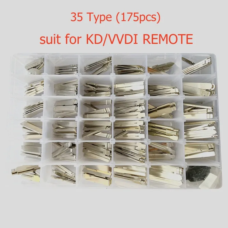 175pcs/lot Uncut Metal Blank Car Key Blade Set With a Box for JMD VVDI KEYDIY KD Remote