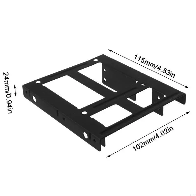 

R53C Black Metal Dual 2.5" to 3.5" Hard Drive Bay Mounting Bracket 2x2.5" to 3.5" HDD/SSD Mounting Bracket Caddy with Screws