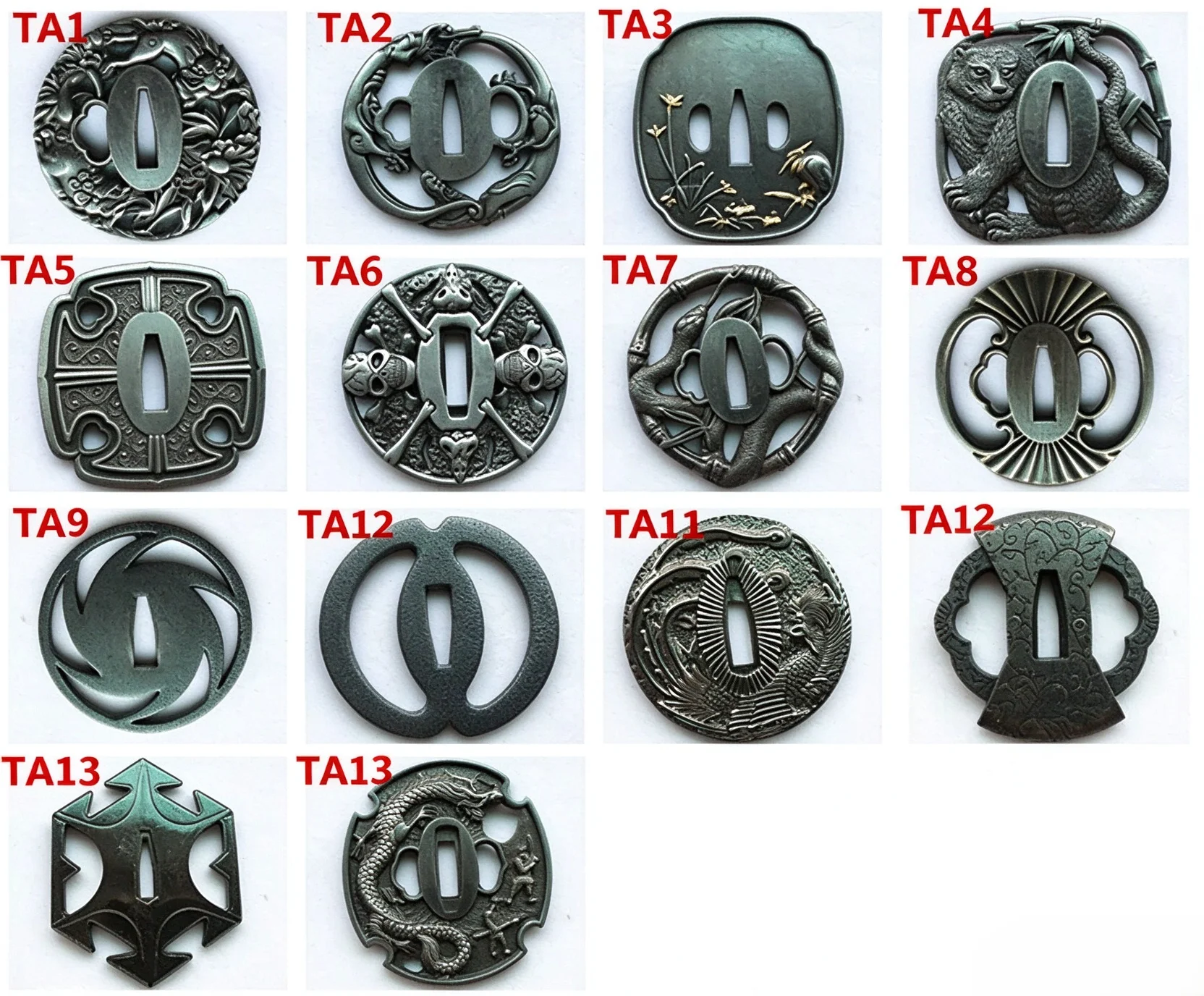 Quality Zinc Bronze Alloy Metal Tsuba Handguard Disk for 3.2*0.7cm Blade JP Samurai Katana Tachi Wakizashi Iaido Sword Fittings