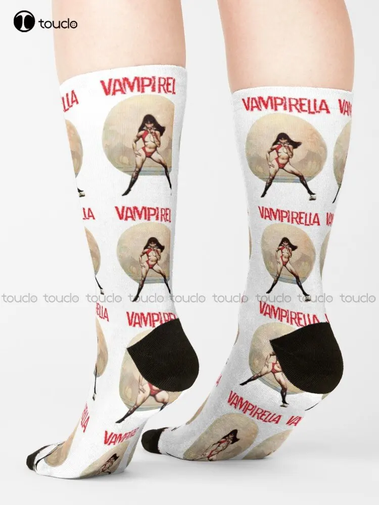 Vampirella 1 Comic Book Horror Magazine Cover Vintage Retro 70'S Style Happy Halloween Ghost Socks Custom Gift Streetwear Funny