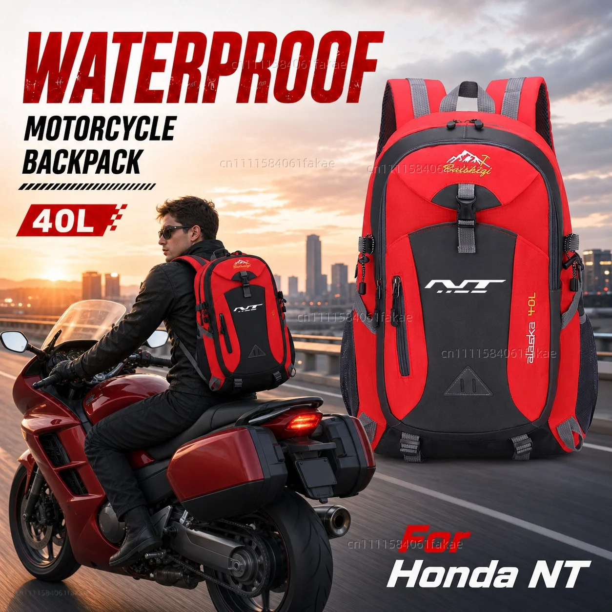 

For Honda NT1100 NT 1100 2022 2023 Motorcycle Backpack 40L Waterproof Travel Backpack Outdoor Hiking Camping Daypack