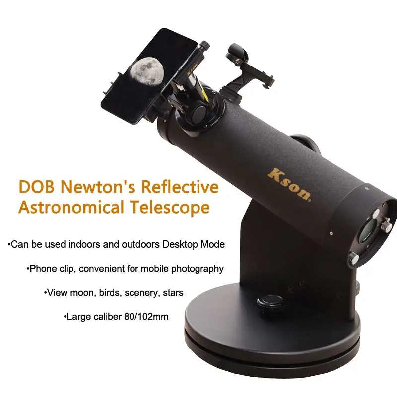 DOB Dobsonian telescopio astronomico Desktop 1.25in 80 f500 250X HD oculare multistrato rivestito 19mm Red Dot Finderscope 360 ° ruota