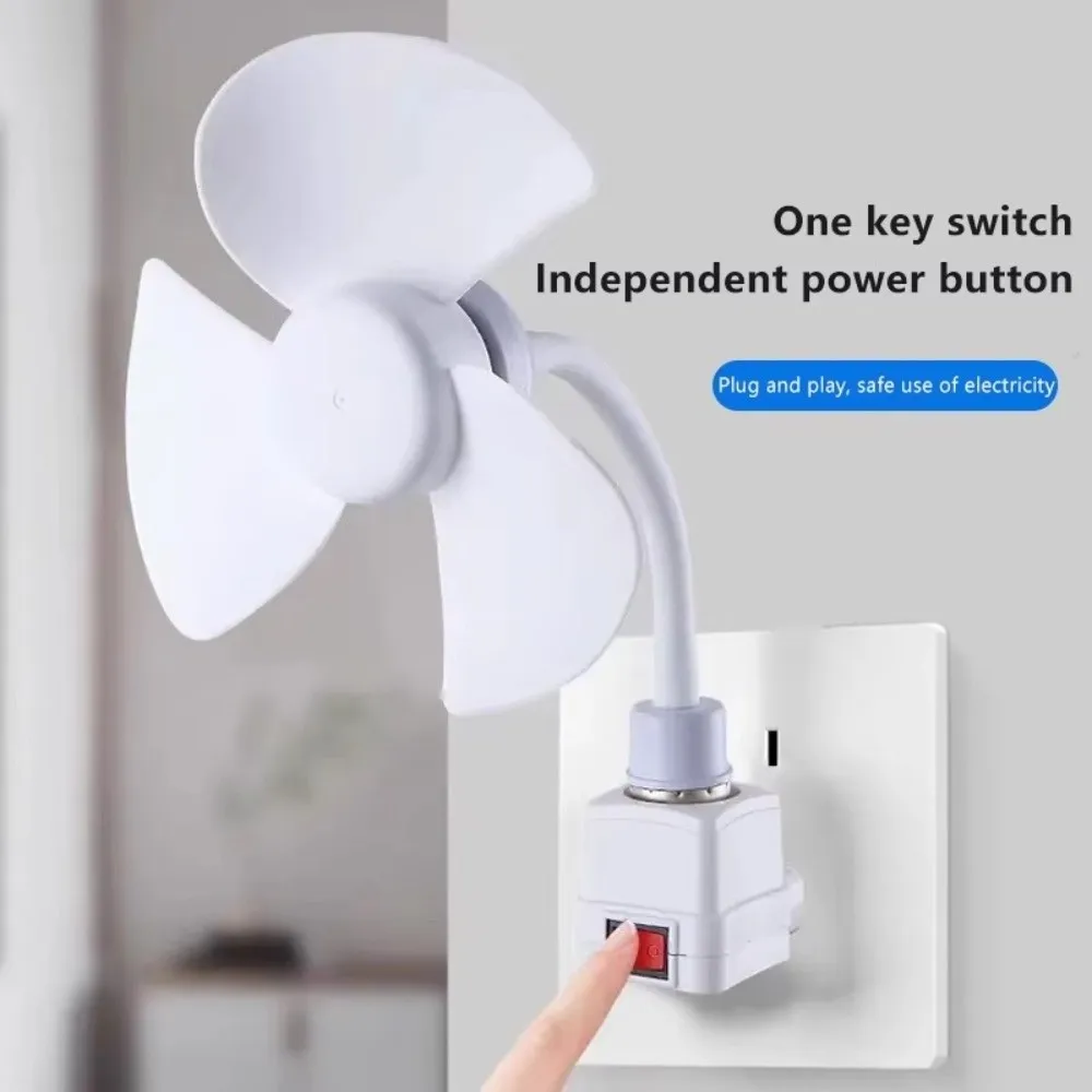 

3-Prong Plug Wall Socket Fan Wall-Mounted 3/5 Blade Cooling Fan Energy Saving 360 Degree Adjustable Desktop Fan