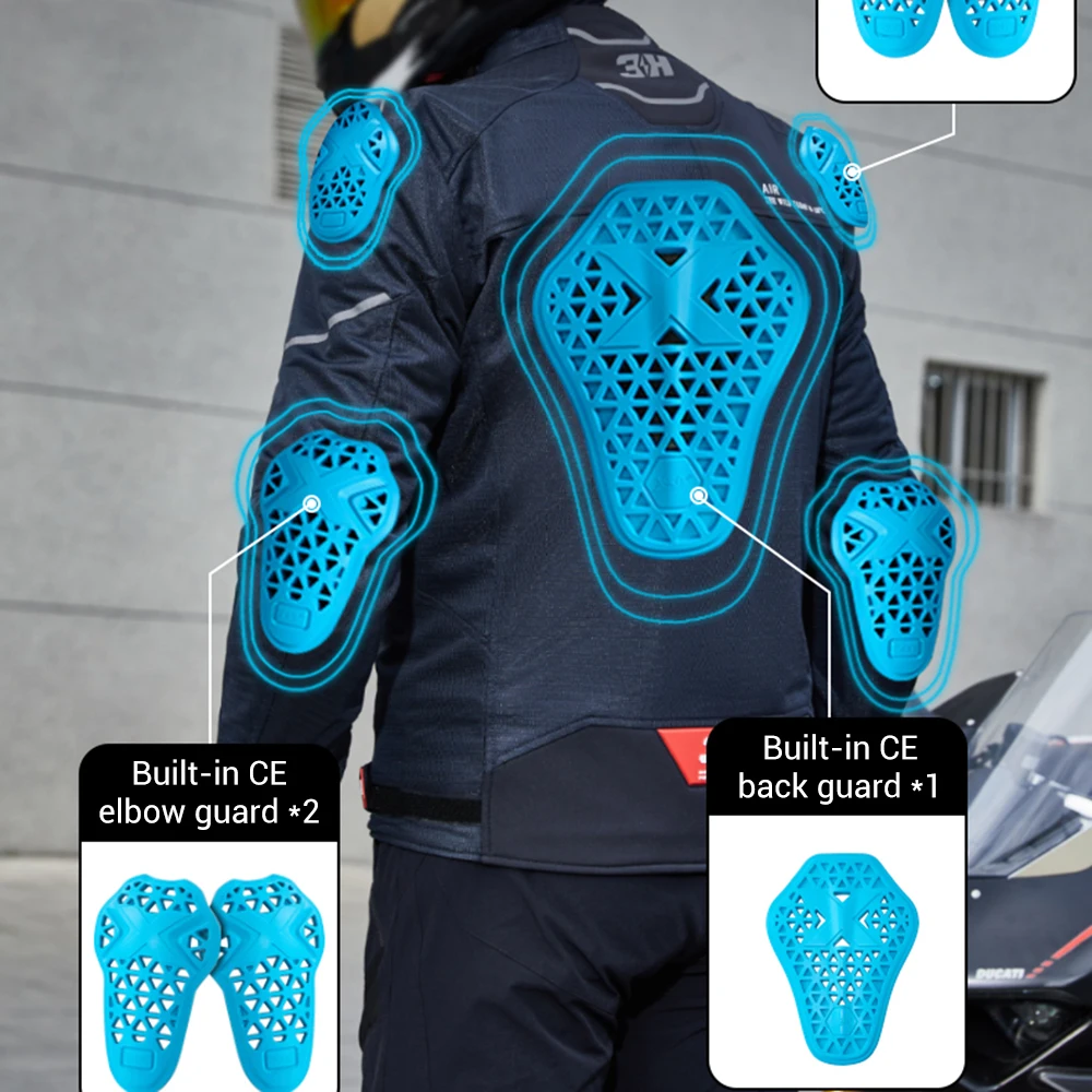 Men's Biker Jacket Motorcycle Jacket Breathable Wear-resistant Motorbike Jacket Anti-fall Motocross Jackets Reflective CLothes