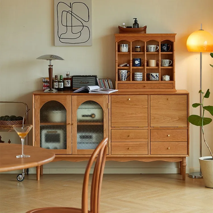 Solid wood Nordic dining side modern simple Japanese cherry wood retro living room kitchen storage locker