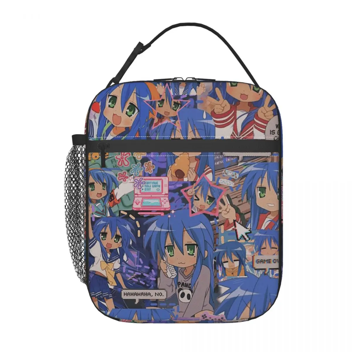 Lucky Star Campus Anime Cartoon Insulated Lunch Bag for Women Children Leakproof Food Boxes Thermal Lunch Box Tote