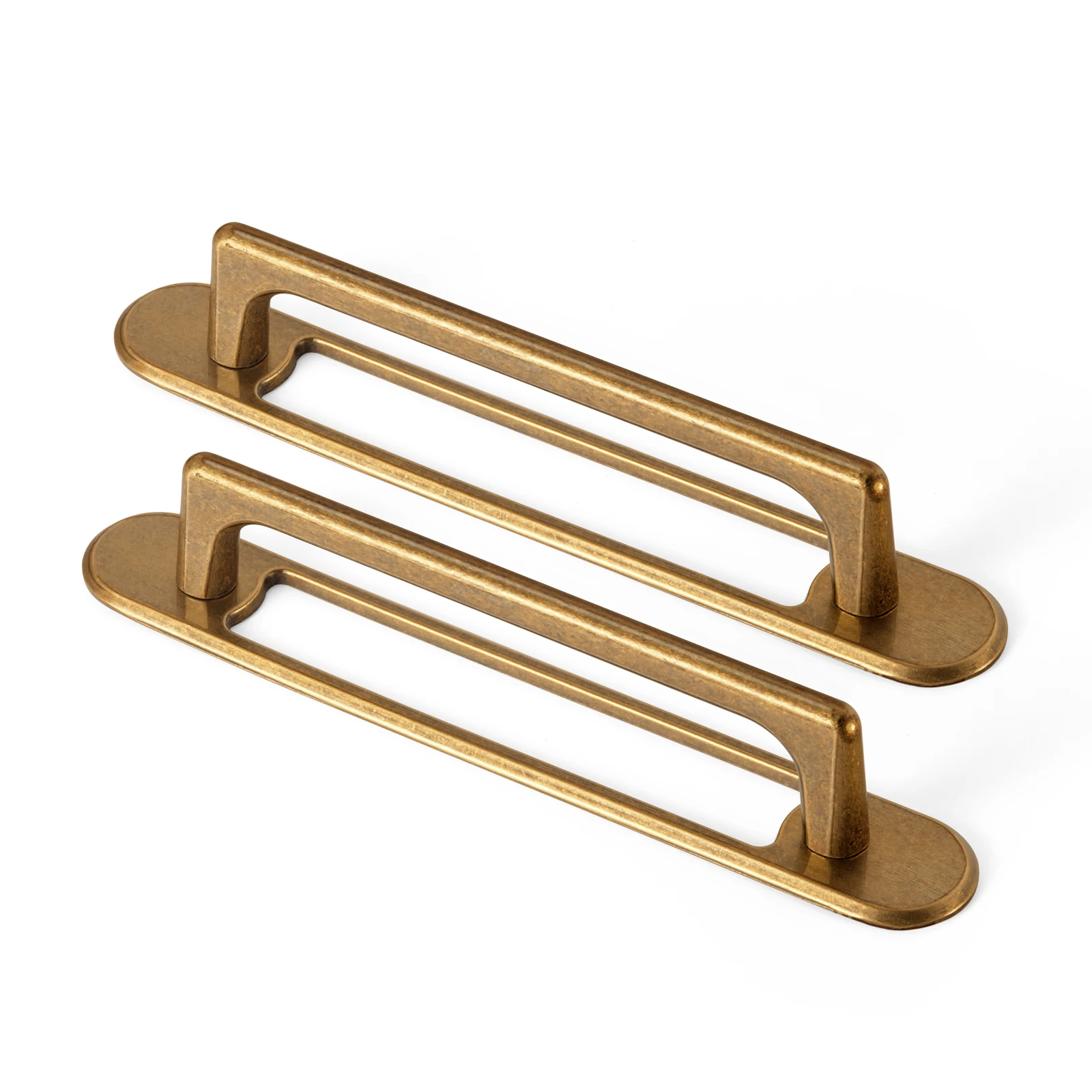 Goo-Ki 2 Packed Antique Brass Cabinet Pulls with Filigree ​Backplate-Affordable Luxury Zinc Alloy Cabinet Handles with 5''(128MM) Hole Centers,