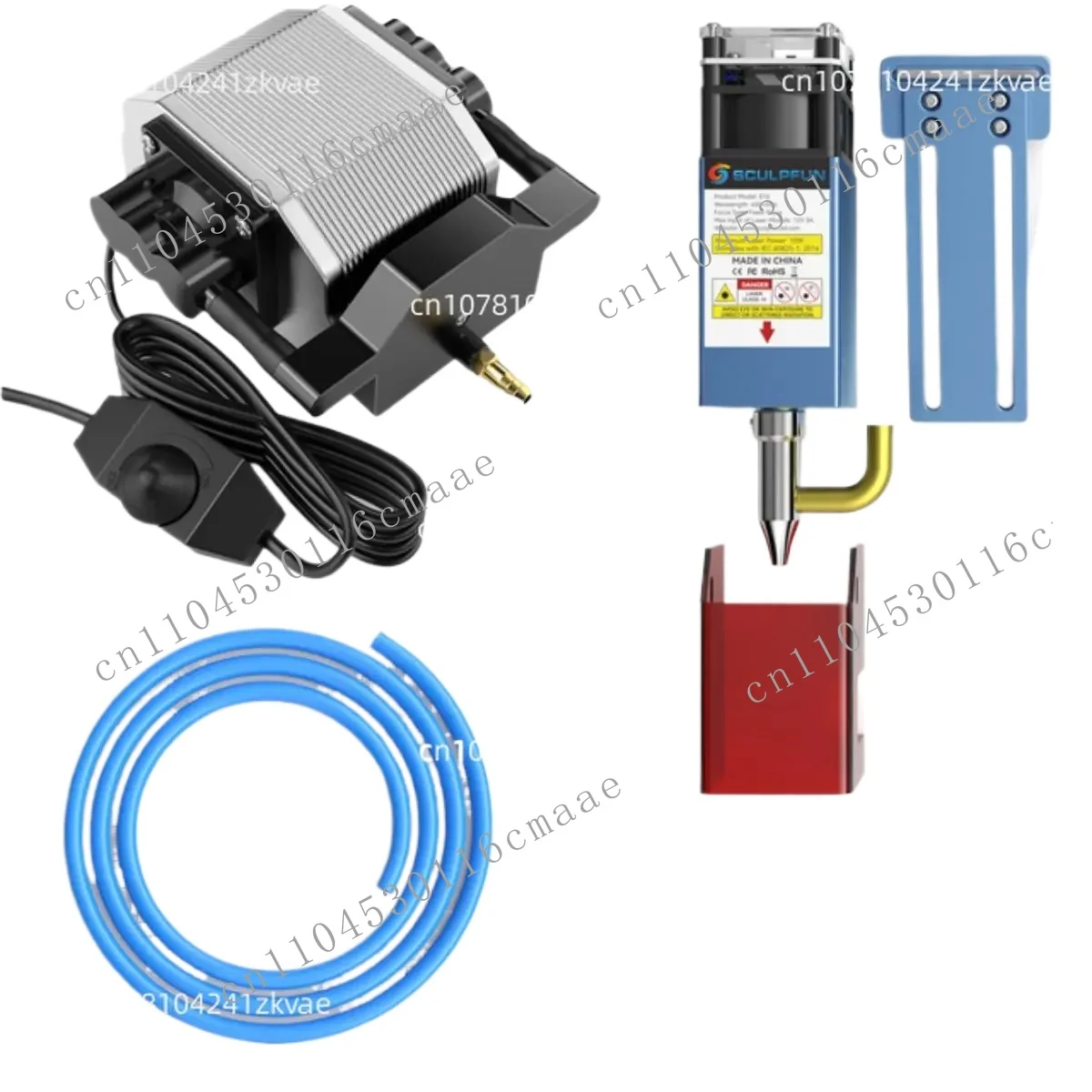 S10 10W Engraving Laser Module High Density Laser Beam with 30L/Min Laser Air Assist Pump Air Compressor for Engraver