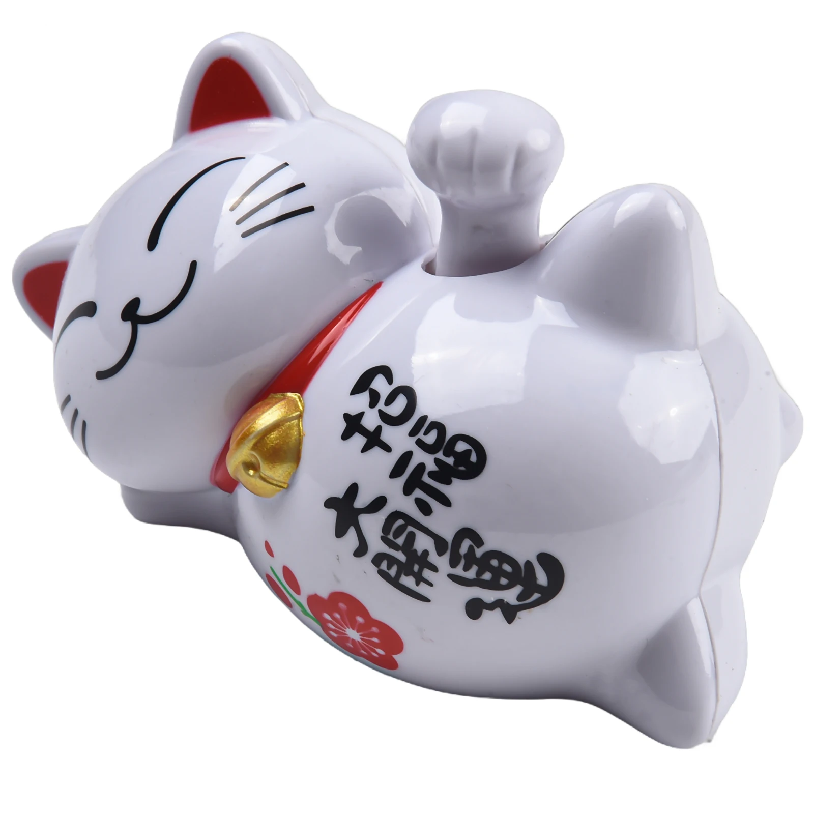 Car Solar Lucky Cat Ornaments Cute Decoration Solar Powered Chinese Lucky Waving Cat Beckoning Maneki Neko Fortune Feng Shui