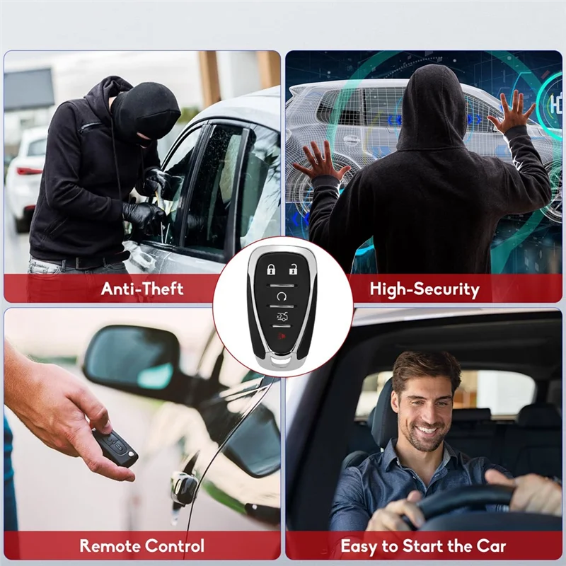 

Car Key Fob Keyless Entry HYQ4EA ID46 Chip 5 Button Accessories For Chevy Camaro Malibu 2016-2021 Cruze 2016-2019 Remote Control