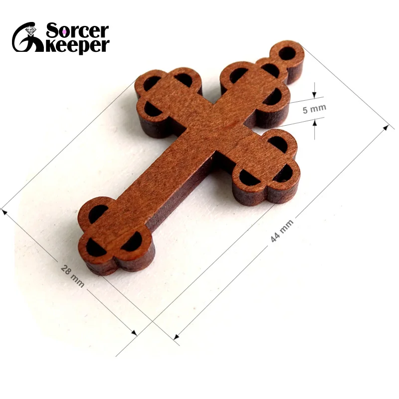 New Small Wooden Crosses Carved Tree Crucifix Cross Charm Pendants Statue Sculpture Jewelry Findings for Necklace Making BG267