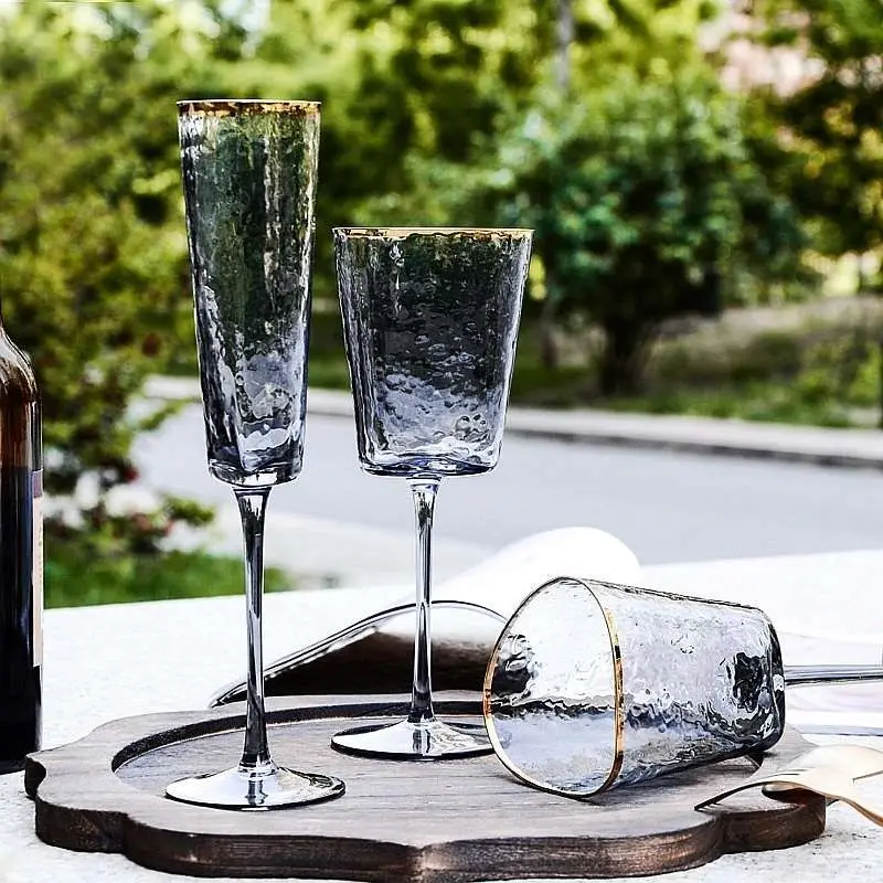 Phnom Penh Red Wine Glass Cup Triangle Wine Glass Crystal Glass High Champagne Sparkling Glass Home Foreign Wine