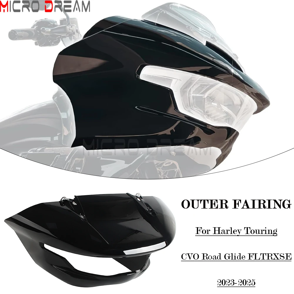 

ABS Plastic Outer Fairing Motorcycle Front Black Outside Cowls Cover For Harley Touring CVO Road Glide FLTRXSE 2023 2024 2025