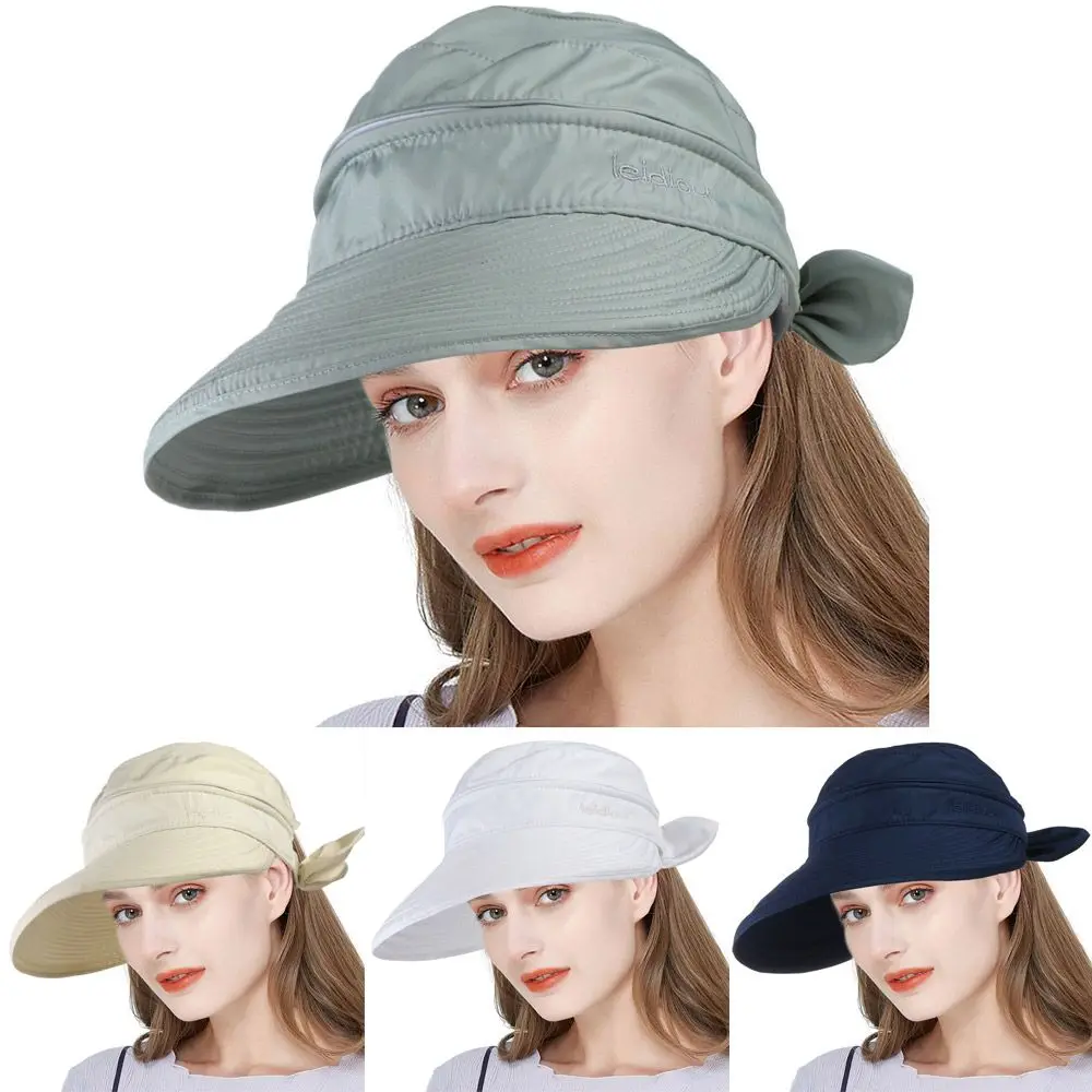 Kobiety Ladies Anti-UV Summer Visor Sun Hat Szerokie rondo Kapelusz plażowy Zewnętrzna czapka wpuszczana ina너 לץ נשים 한ה되고 שמש فا월