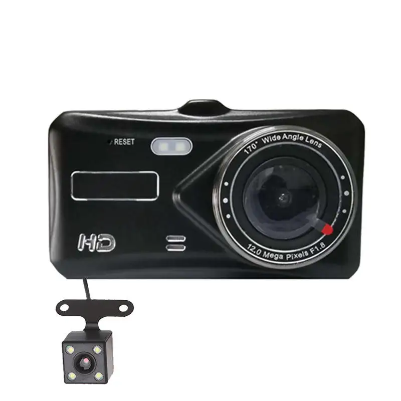 

Dash Cam Dual Lens Vehicle Camera 1080p 4-inch Ips Capacitive Touch Screen Night Vision Tachograph