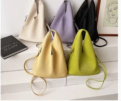 IN STOCK Miyake High-end pleated twilight One shoulder solid veiled button PU bag pleated bag HOT SELLING