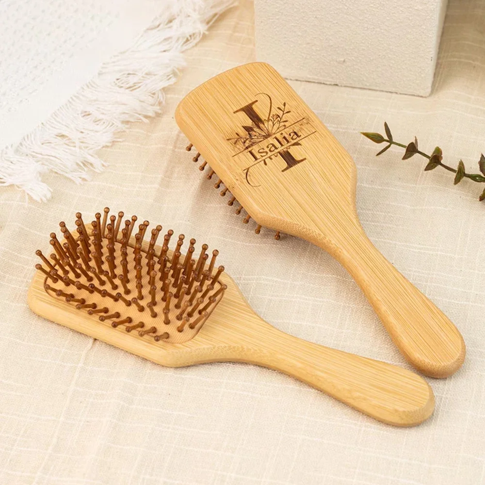 Personalized Wooden Wedding Comb Engraved Name Airbag Brush Wedding Bridesmaid Gift Christmas Birthday Gift for Her