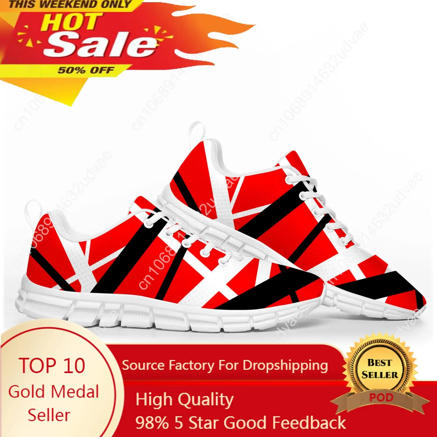 

Van Halen 5150 Stripe Metal Rock Band Sports Shoes Mens Womens Teenager Kids Children Sneakers Custom High Quality Couple Shoes