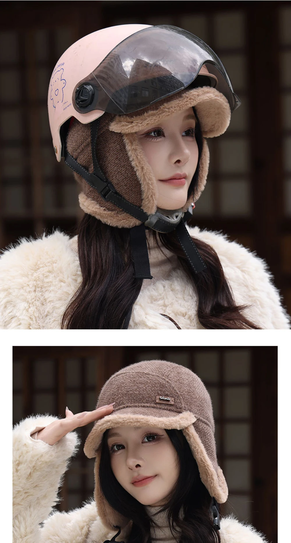 HT5022 Russische Hut Neue Dicke Warme Winter Htas für Männer Frauen Fleece Gefüttert Reit Hut Männlich Weiblich Schnee Ski Earflap Cap Bomber Hut – Detail 7