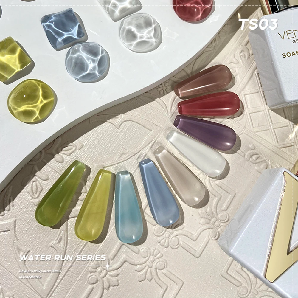 

Vendeeni 9 Colors/set Mint Green Transparent Gel Nail Polish Ice Skin White Manicure Nail Varnish With Color Card TPO/HEMA FREE