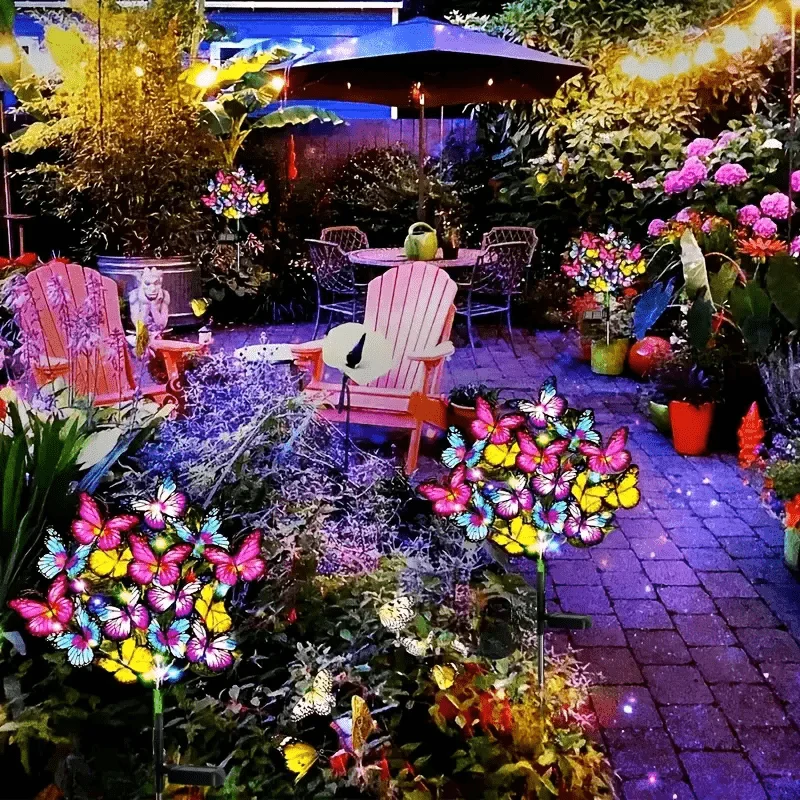 البوب الشمسية مصباح حديقة في الهواء الطلق مقاوم للماء ديكور ضوء الشمس LED فراشة أضواء الشمسية لحديقة ساحة فناء الحديقة في الهواء الطلق D #2