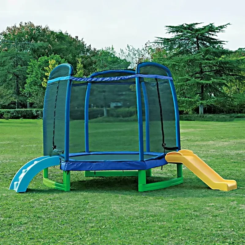 

Wholesale Outdoor Grand Trampoline - For Children & Adults, Equipped with Protective Net, Slide & Swing for Jumping Fun