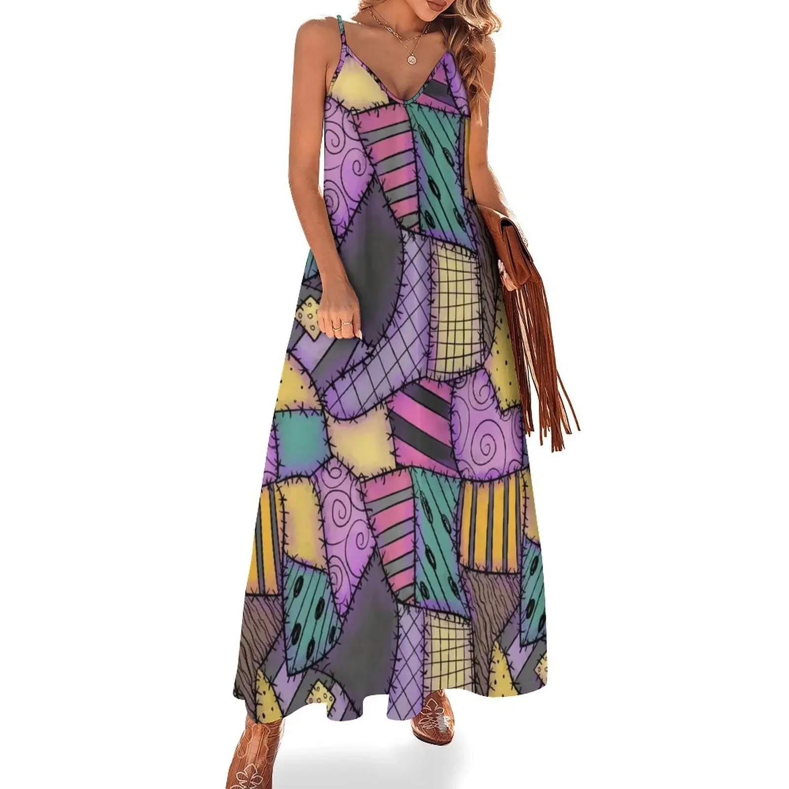 

Patchwork Ragdoll Sleeveless Dress purple dress Dresses for wedding party birthday dresses for women