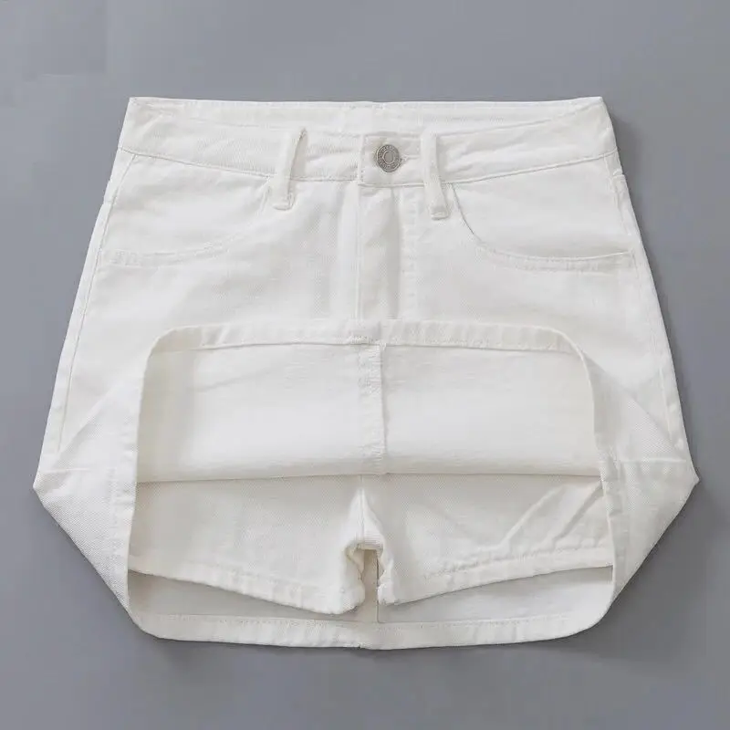 Jeans Skirts For Women Cute Kawaii Pants Woman Denim Skirt White Chorts Streetwear Offer Aesthetic Hot Premium Stylish Vintage V