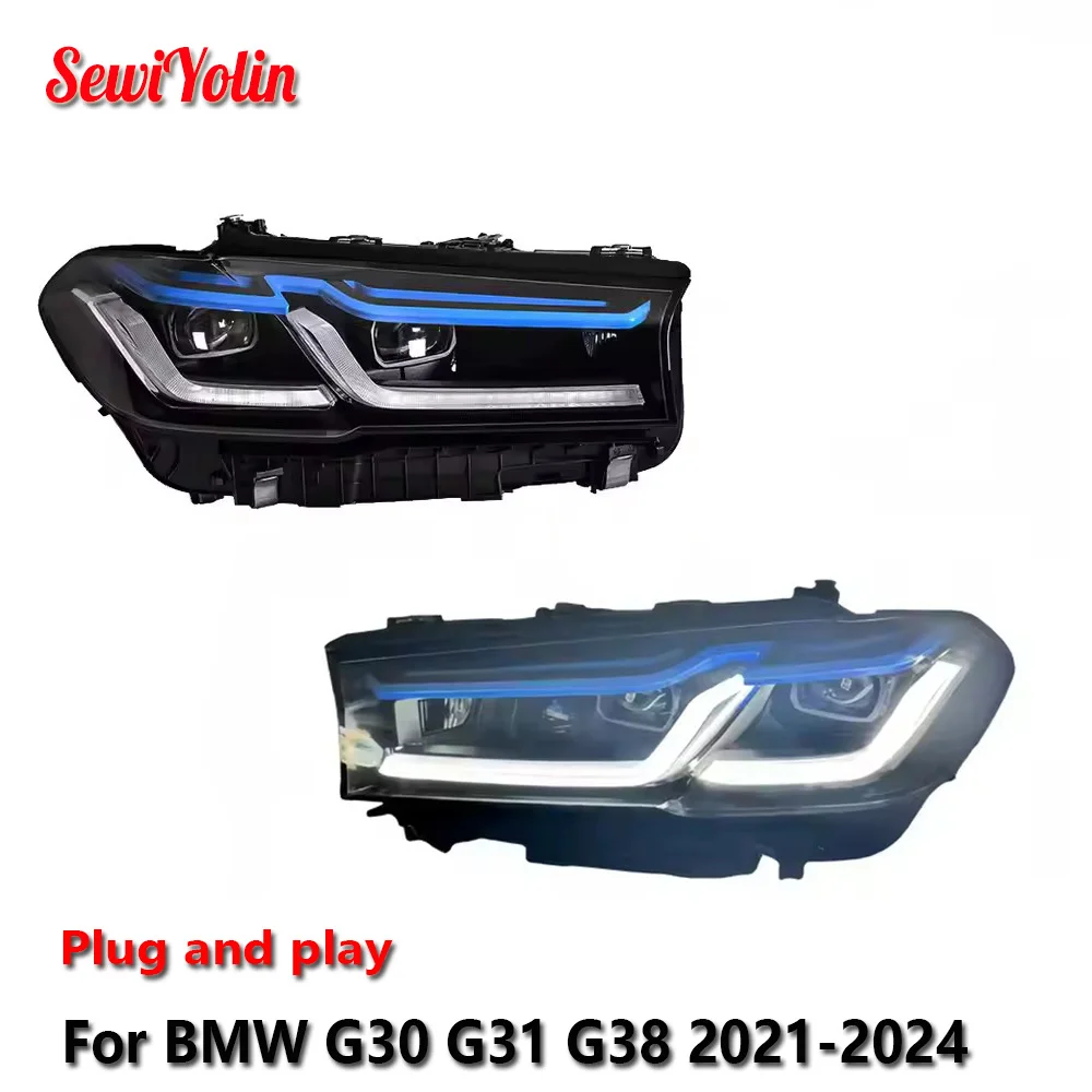 

Car LED Headlight Light Assemblies For BMW 5 G38 G30 G31 2021-2024 Auto Fog DRL Brake Turn Signal Lamp Plug and Play
